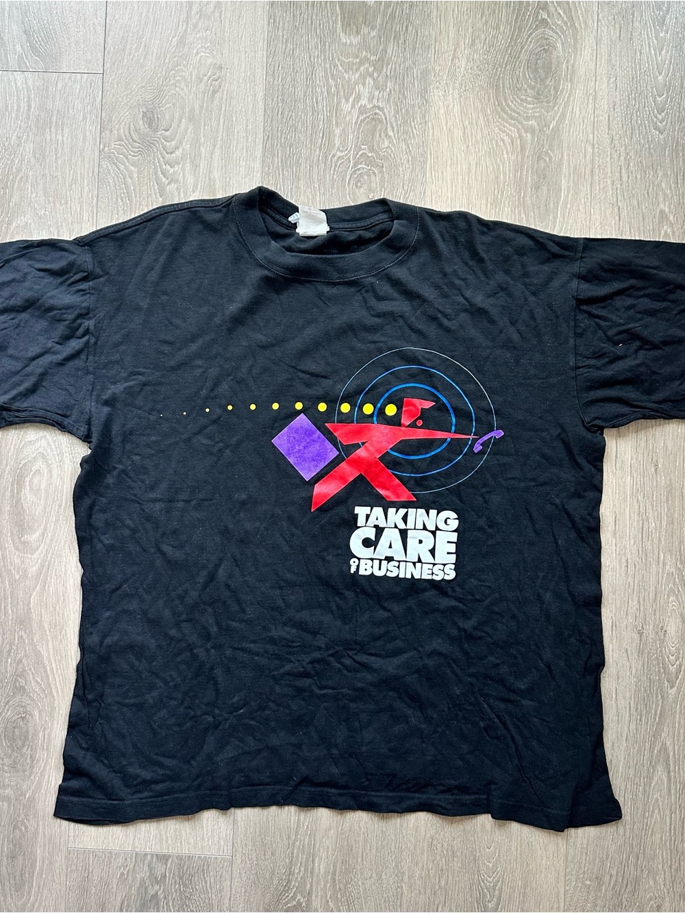 Vintage “Taking Care of Business” Black Graphic Tee Size XXL